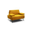 SESSEL Samt Gelb    - Gelb/Schwarz, Design, Textil/Metall (114-142/85/86-94cm) - SENSOO