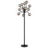 LED-STEHLEUCHTE 62/200 cm    - Schwarz, Design, Glas/Kunststoff (62/200cm) - Globo