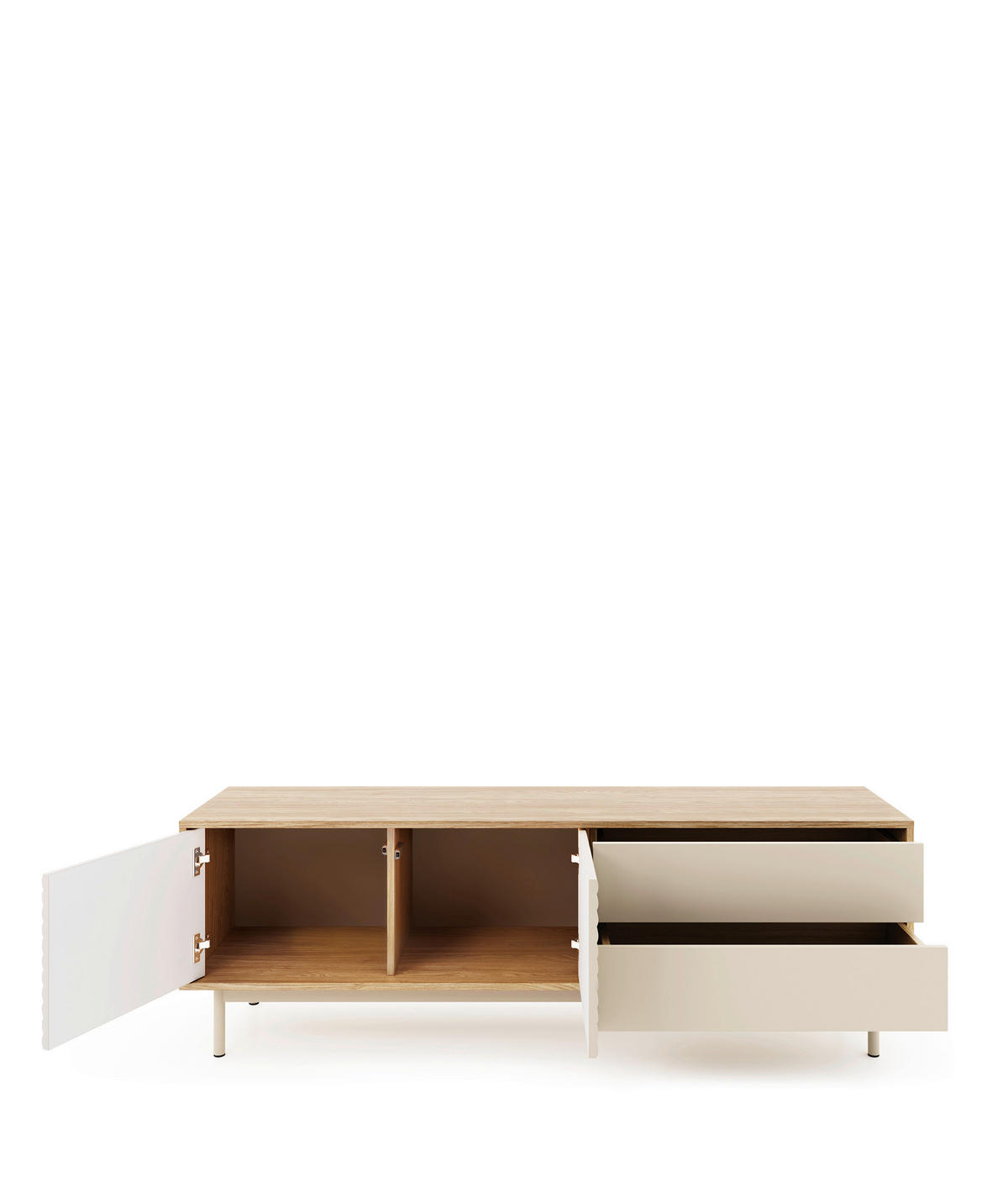 TV-ELEMENT - Kaschmir/Eichefarben, MODERN, Holzwerkstoff/Metall (160,1/52,9/40cm) - home24