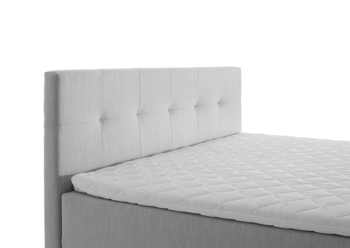 BOXBETT 180/200 cm  in Hellgrau  - Eichefarben/Hellgrau, MODERN, Holz/Textil (180/200cm) - Livetastic