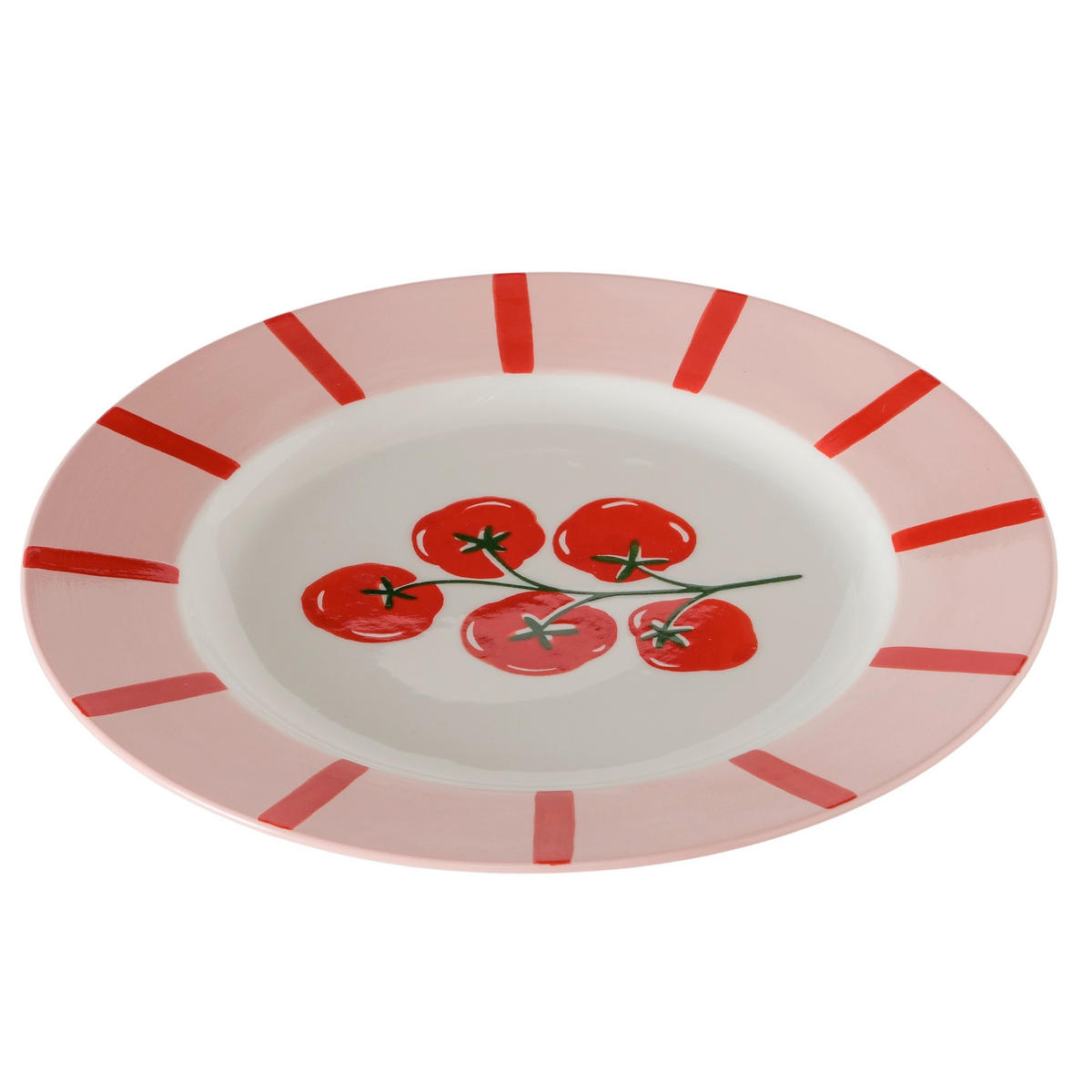 TELLER  27,4 cm   - Rot/Weiß, Trend, Keramik (27,4cm)