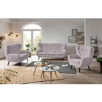 SESSEL in Webstoff Grau, Lila  - Anthrazit/Lila, Design, Holz/Textil (87/101/95cm) - Stylife