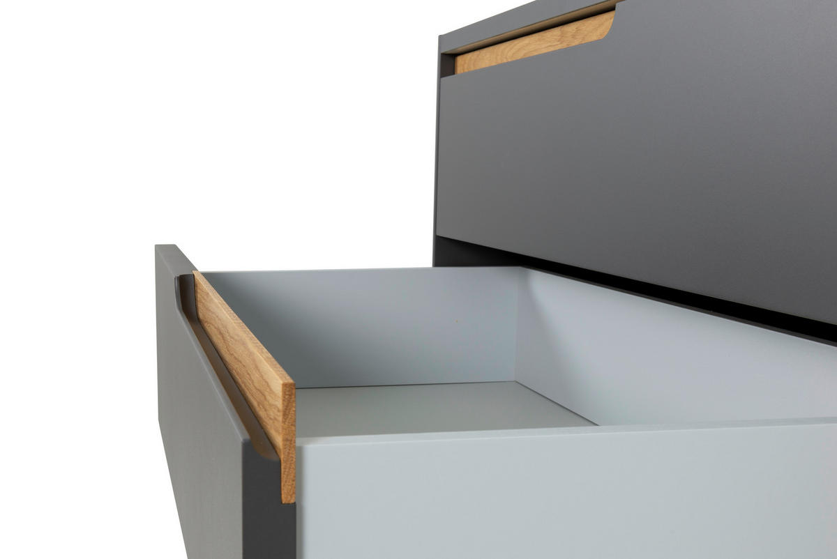 KOMMODE  in 130/83/45 cm  - Eichefarben/Anthrazit, Design, Holz/Holzwerkstoff (130/83/45cm)