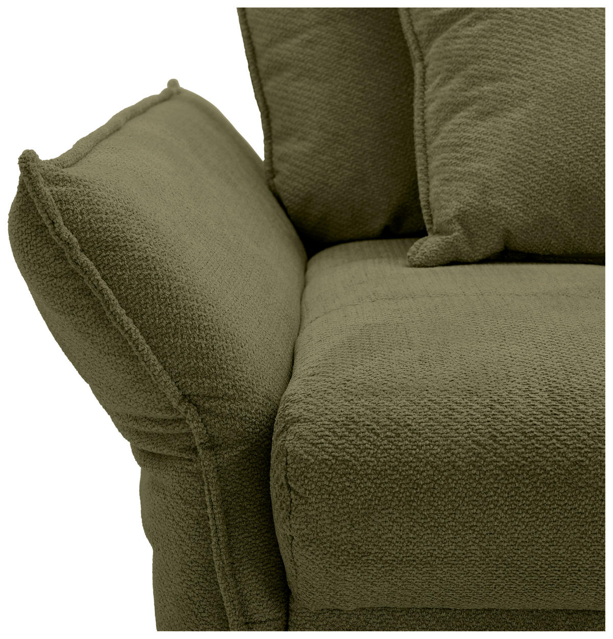 BIGSOFA  in Webstoff Olivgrün  - Schwarz/Olivgrün, KONVENTIONELL, Textil/Metall (282/94/127cm) - Ambia Home