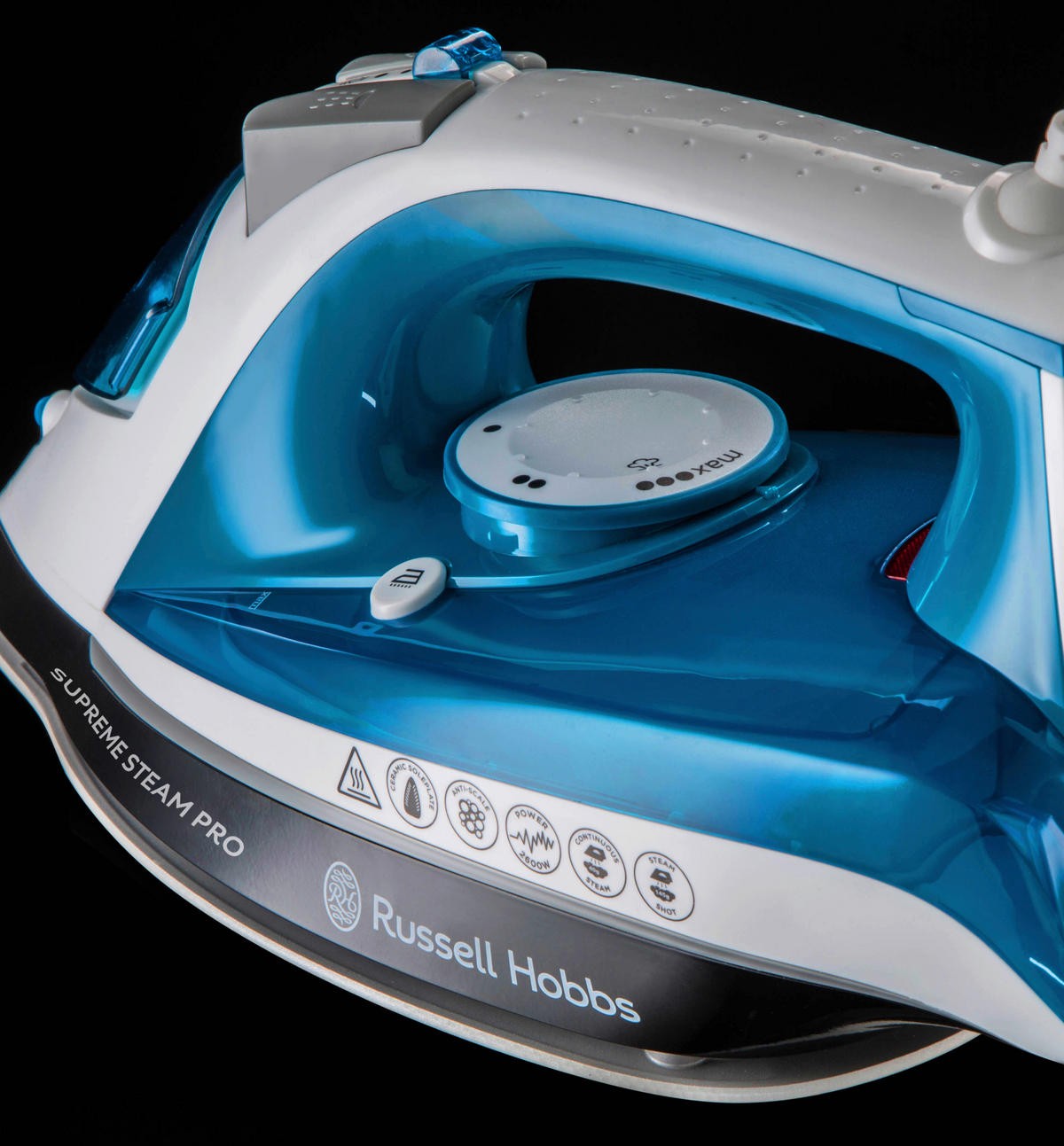 DAMPFBÜGELEISEN - Blau/Weiß, Basics, Keramik/Kunststoff (12,5/16,0/28,6cm) - Russell Hobbs