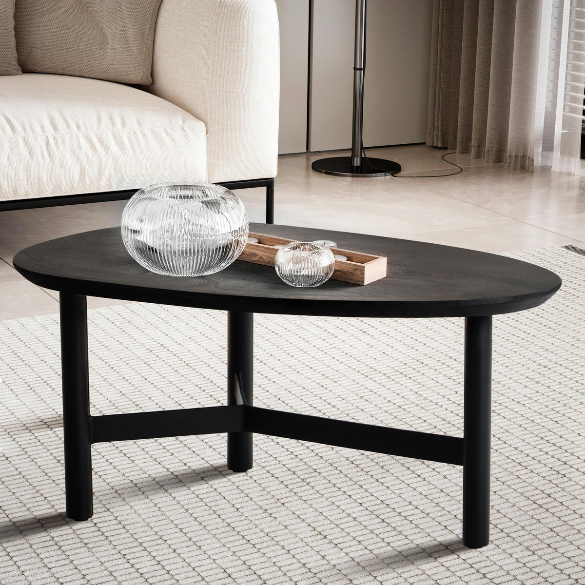 COUCHTISCH in   - Schwarz, Design (86/37/50cm) - MID.YOU