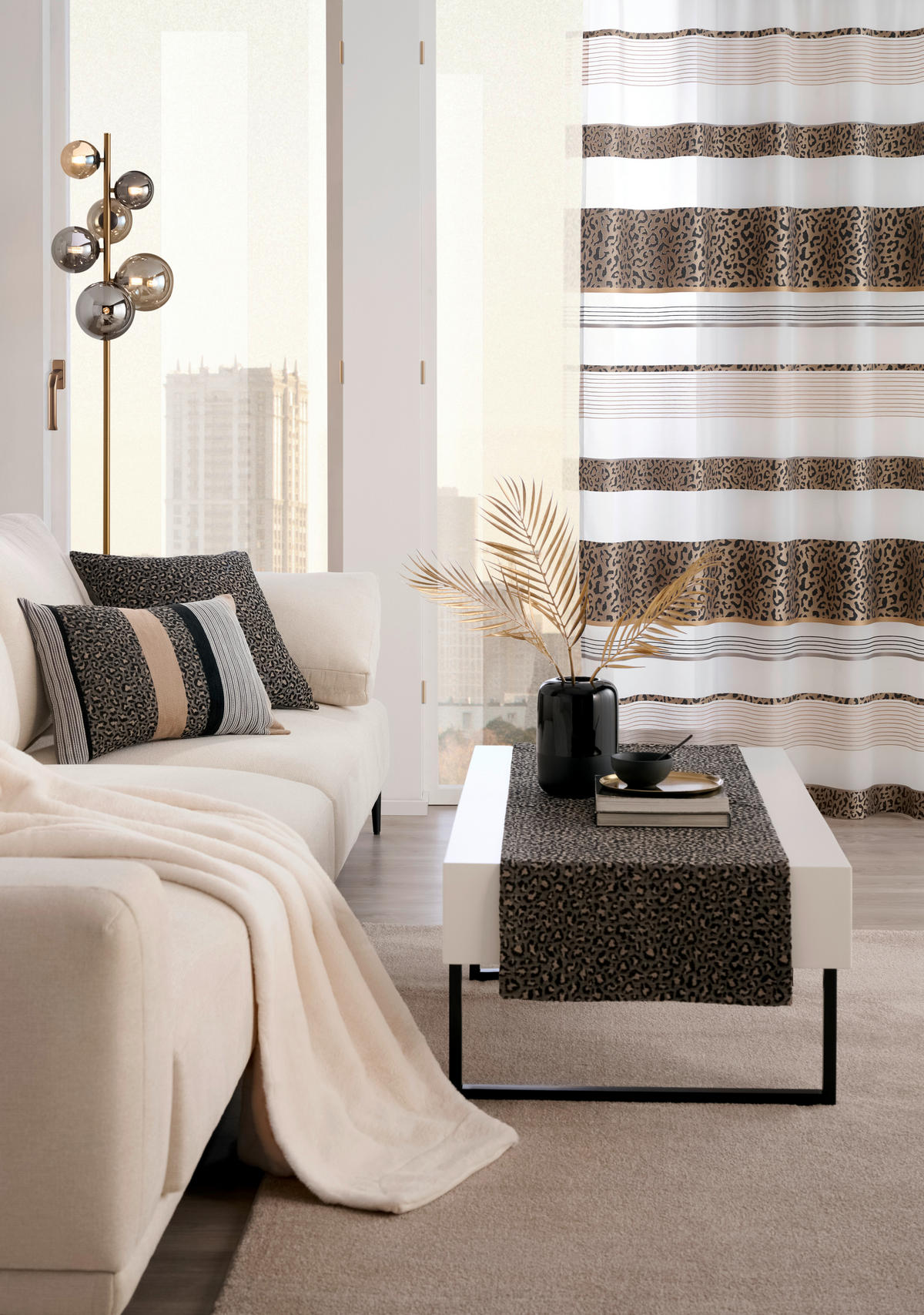 FERTIGVORHANG halbtransparent  - Taupe, Trend, Textil (140/245cm) - Esposa