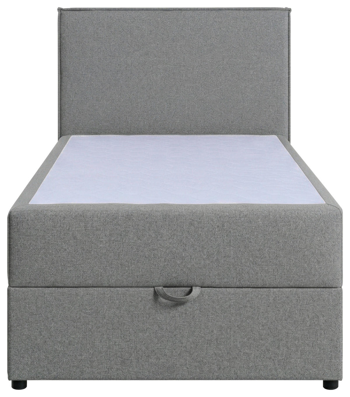 BOXBETT 100/200 cm,  in Grau, H3 = fest  - Schwarz/Grau, MODERN, Kunststoff/Textil (100/200cm) - MID.YOU