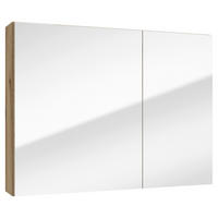 OMARA Z OGLEDALOM 80/60/15 cm  - barve hrasta, Moderno, steklo/leseni material (80/60/15cm) - MID.YOU