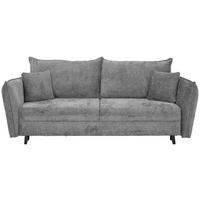 SCHLAFSOFA Chenille Hellgrau  inkl. Zierkissen, Rückenkissen, Bettkasten  - Hellgrau/Schwarz, KONVENTIONELL, Holz/Textil (238/99/108cm) - Carryhome