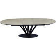 ESSTISCH Schwarz, Taupe oval  ausziehbar  - Taupe/Schwarz, Design, Glas/Keramik (210-260/110/76cm) - Belluti