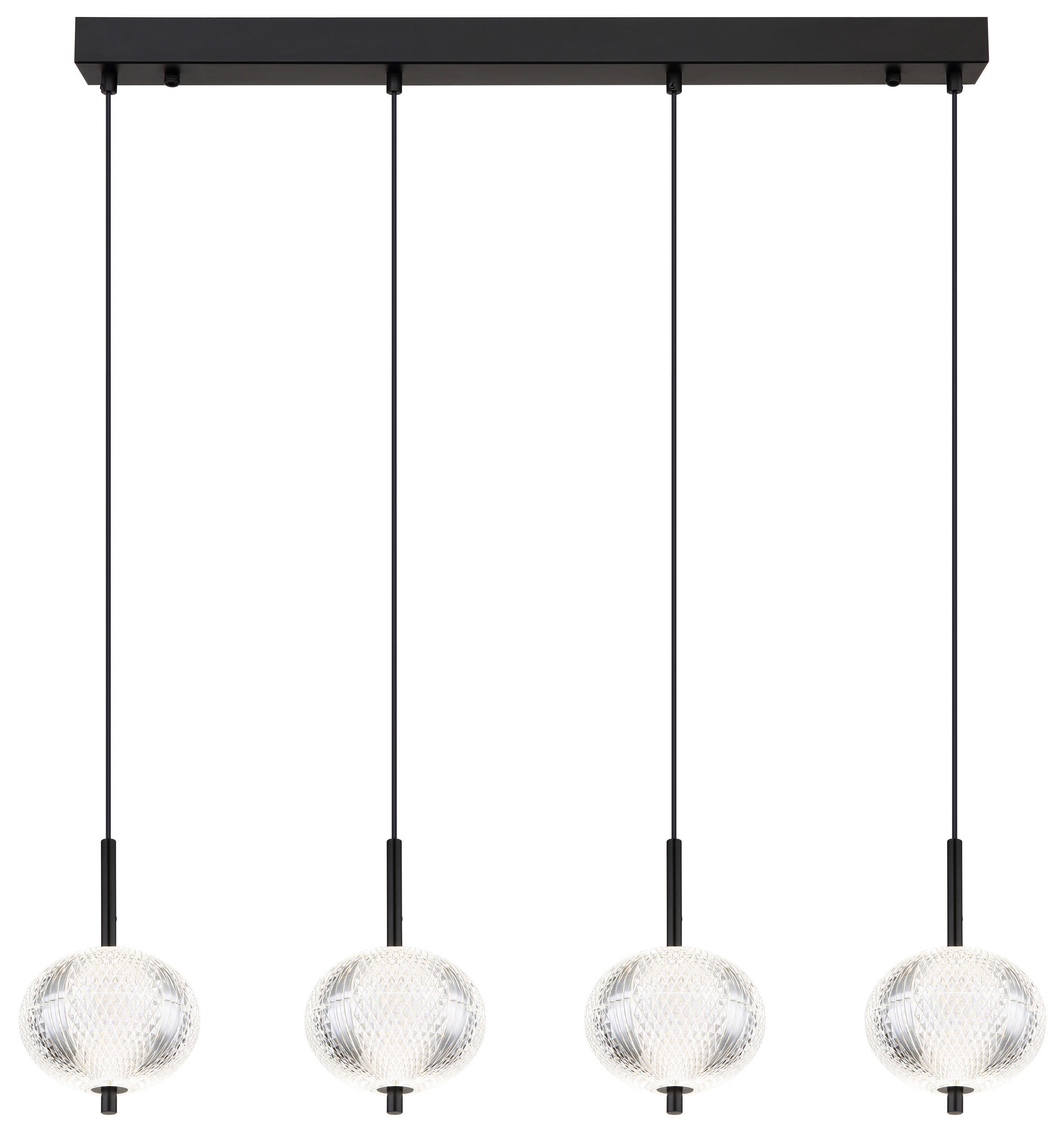 LED-HÄNGELEUCHTE 85/15/120 cm    - Klar/Schwarz, Konventionell, Kunststoff/Metall (85/15/120cm) - Globo