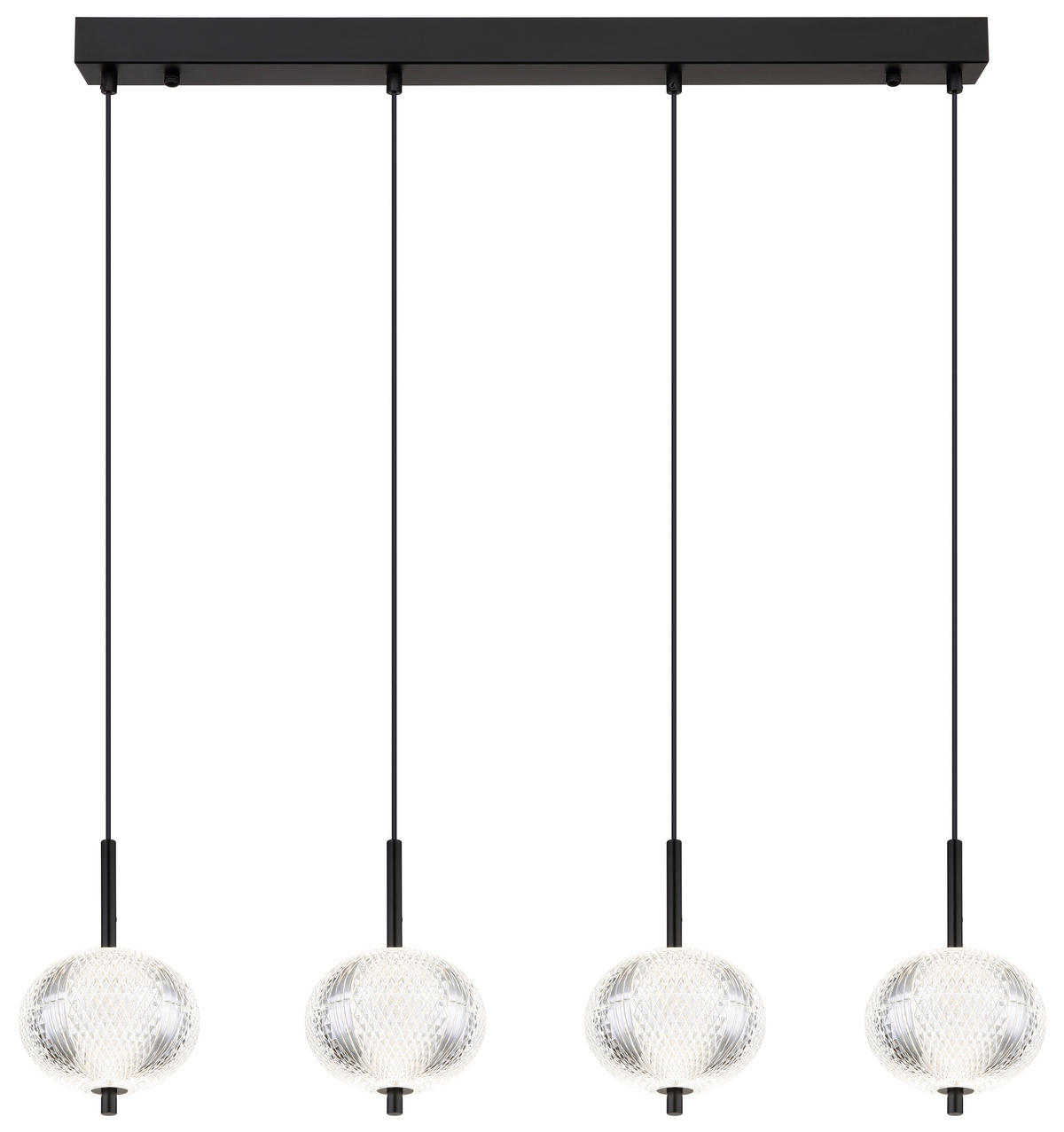 LED-HÄNGLAMPA 85/15/120 cm  - klar/svart, Klassisk, metall/plast (85/15/120cm) - Globo