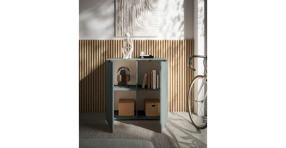 KOMMODE in 90/90/40 cm - Salbeigrün/Schwarz, Basics, Holzwerkstoff/Kunststoff (90/90/40cm) - Carryhome