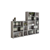 AKTENREGAL Grau  - Silberfarben/Grau, MODERN, Holzwerkstoff (257/185,6/33cm) - MID.YOU