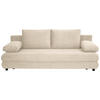 SCHLAFSOFA Cord Creme  - Creme/Schwarz, Design, Kunststoff/Textil (197/77/81cm) - home24