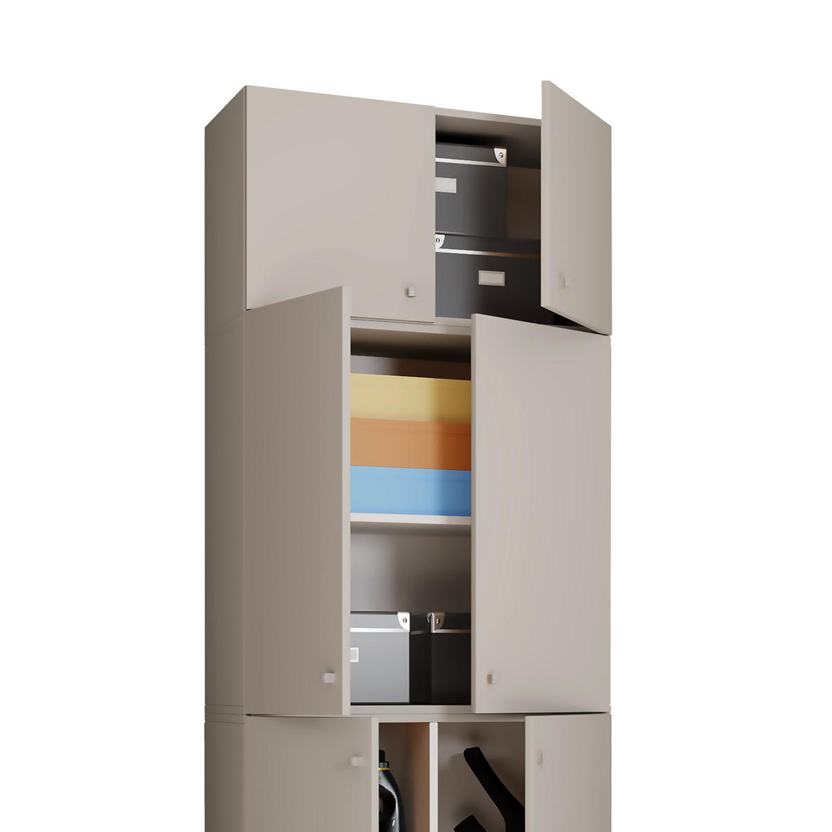 MEHRZWECKSCHRANK 70/223/39 cm  - Schwarz/Grau, Modern, Holzwerkstoff/Kunststoff (70/223/39cm) - MID.YOU