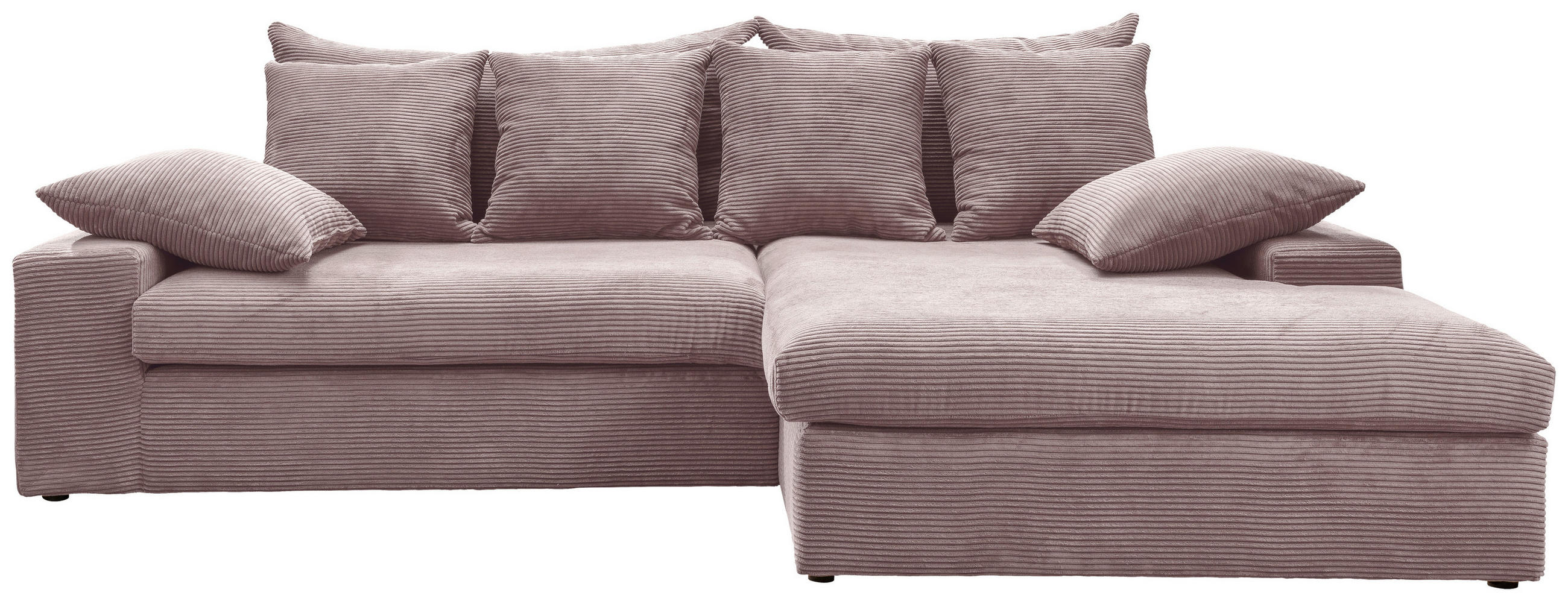 ECKSOFA in Cord Rosa - Schwarz/Rosa, Modern, Kunststoff/Textil (278/200cm) - Livetastic