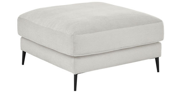 HOCKER Feincord Weiß  - Schwarz/Weiß, Design, Textil/Metall (90/43/90cm) - Dieter Knoll