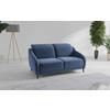 2,5-SITZER in Samt Blau  - Blau/Schwarz, MODERN, Textil/Metall (172/93/104cm) - Sit & More