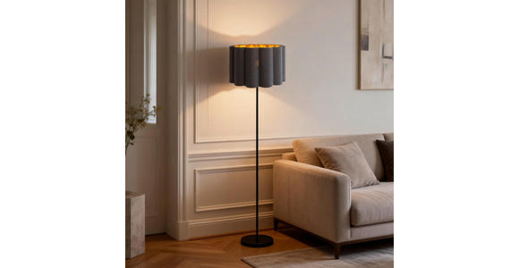 STEHLEUCHTE 40/150 cm    - Schwarz/Grau, Trend, Kunststoff/Textil (40/150cm) - Novel