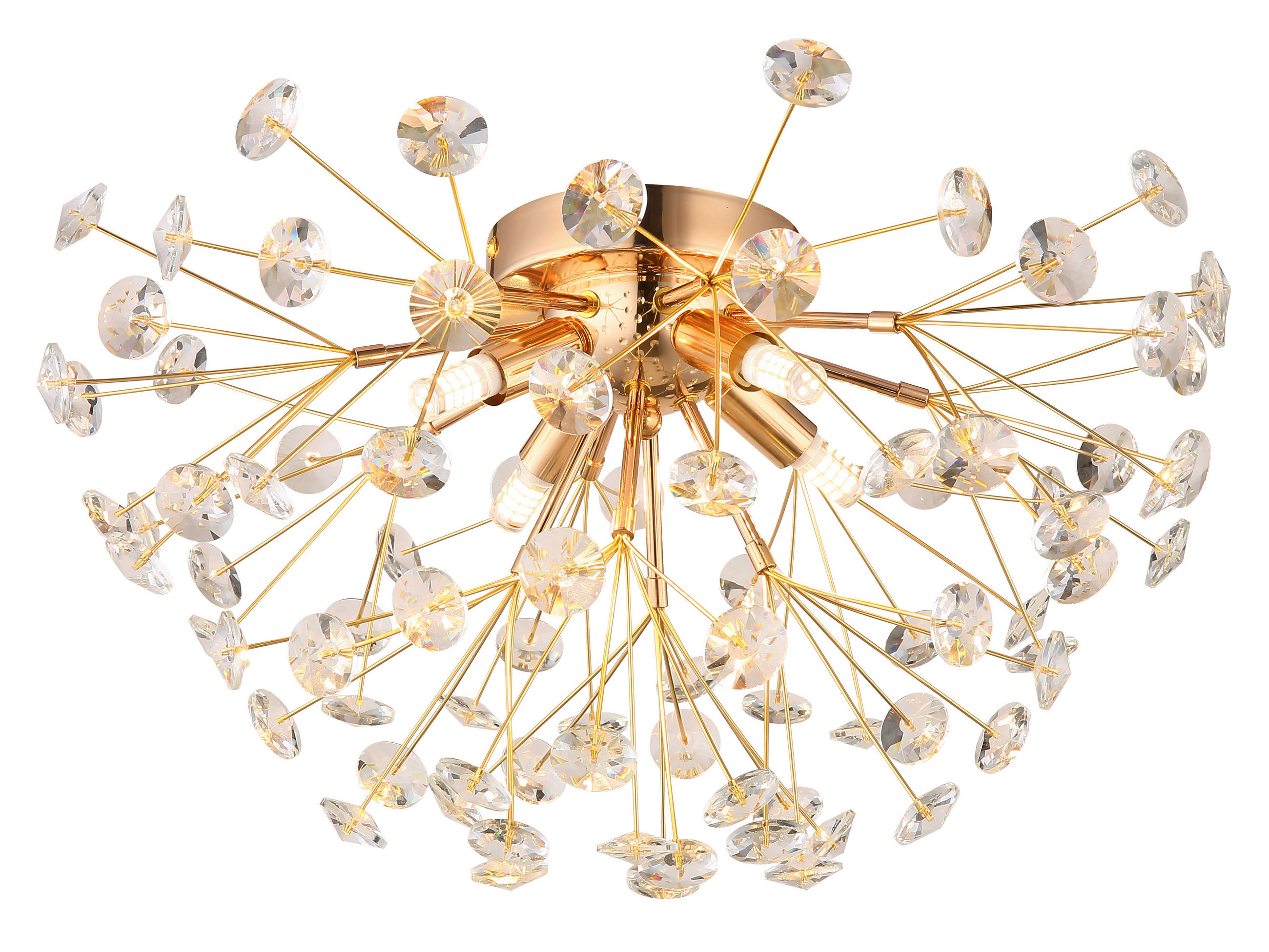 KRISTALL-DECKENLEUCHTE 45/25 cm   - Klar/Goldfarben, KONVENTIONELL, Glas/Metall (45/25cm) - Globo