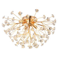 KRISTALL-DECKENLEUCHTE 45/25 cm   - Klar/Goldfarben, KONVENTIONELL, Glas/Metall (45/25cm) - Globo