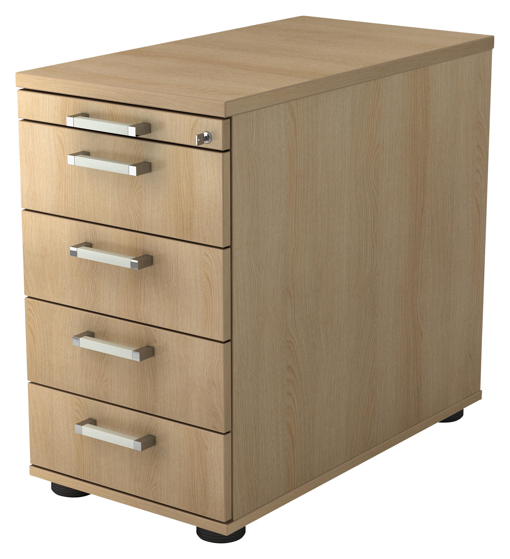 ANSTELLCONTAINER 42.8/72-76/80 cm  - Chromfarben/Eichefarben, KONVENTIONELL, Holzwerkstoff/Kunststoff (42.8/72-76/80cm) - Venda