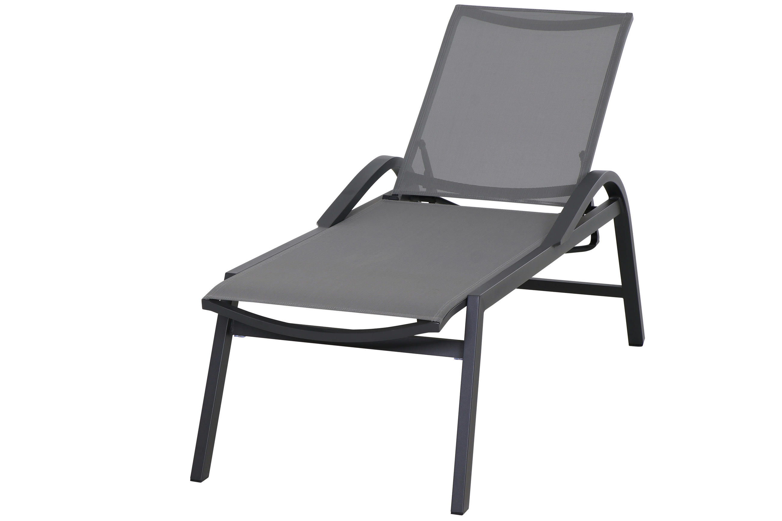 GARTENLIEGE 64,5/117/176,5 cm  - Anthrazit, Basics, Kunststoff/Metall (64,5/117/176,5cm) - Siena Garden