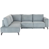 ECKSOFA Graugrün Cord  - Schwarz/Graugrün, MODERN, Textil/Metall (210/272cm) - P & B