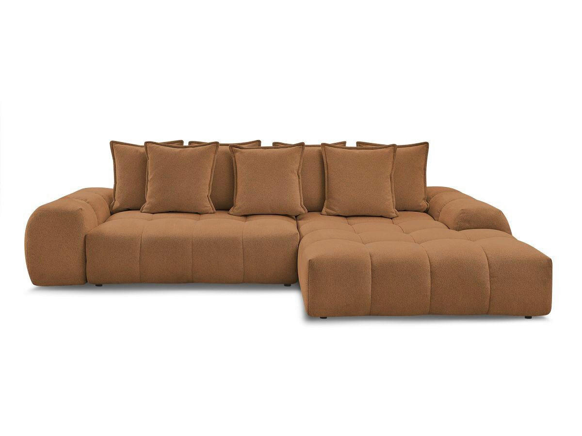 ECKSCHLAFSOFA EVEREST  mit Rücken echt, Armteil links, Armteil rechts Flachgewebe Orange  - Schwarz/Orange, MODERN, Kunststoff/Textil (318/180cm) - Livetastic