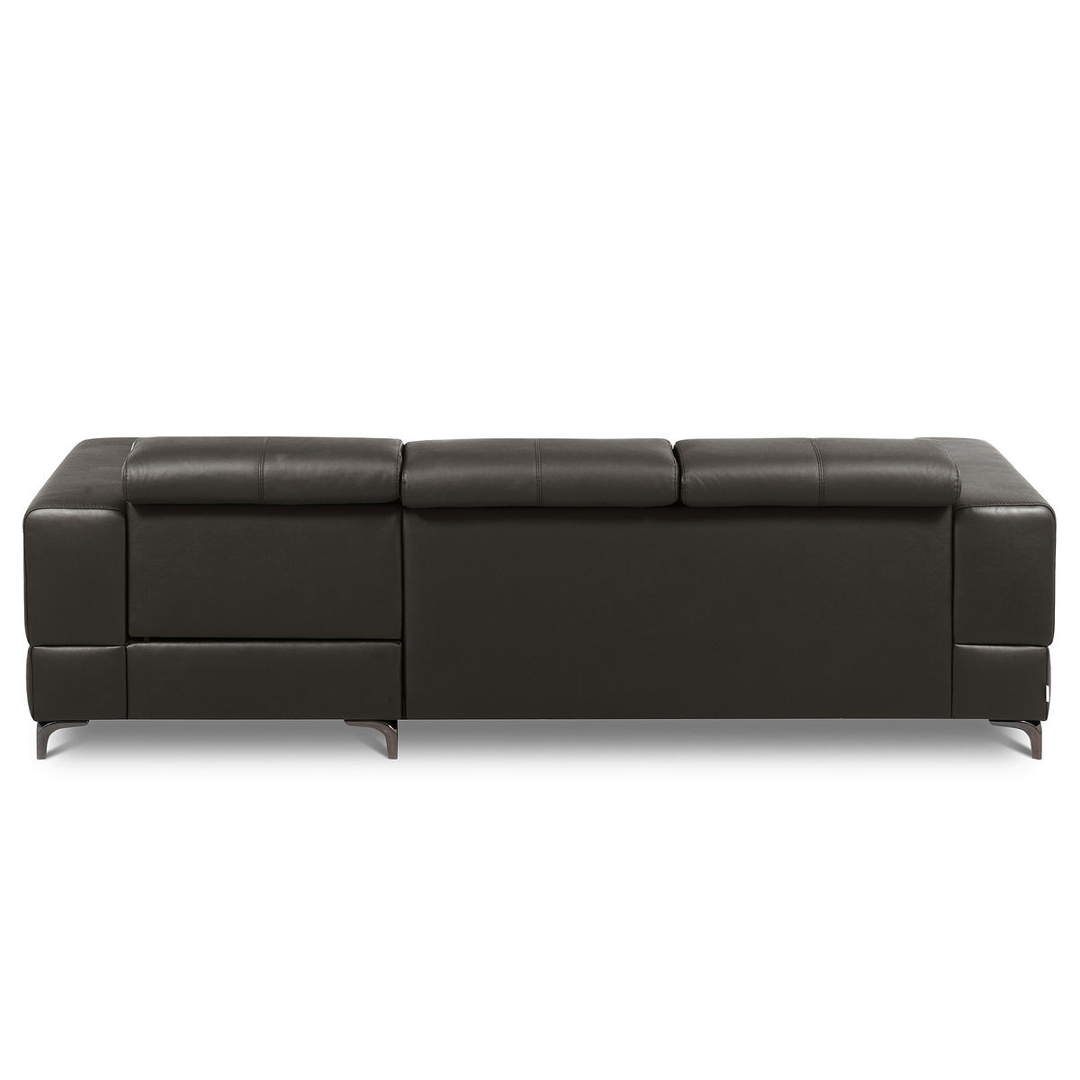ECKSOFA  in Lederlook Echtleder Dunkelbraun  - Dunkelbraun/Schwarz, Design, Leder/Textil (247/173cm) - Livetastic