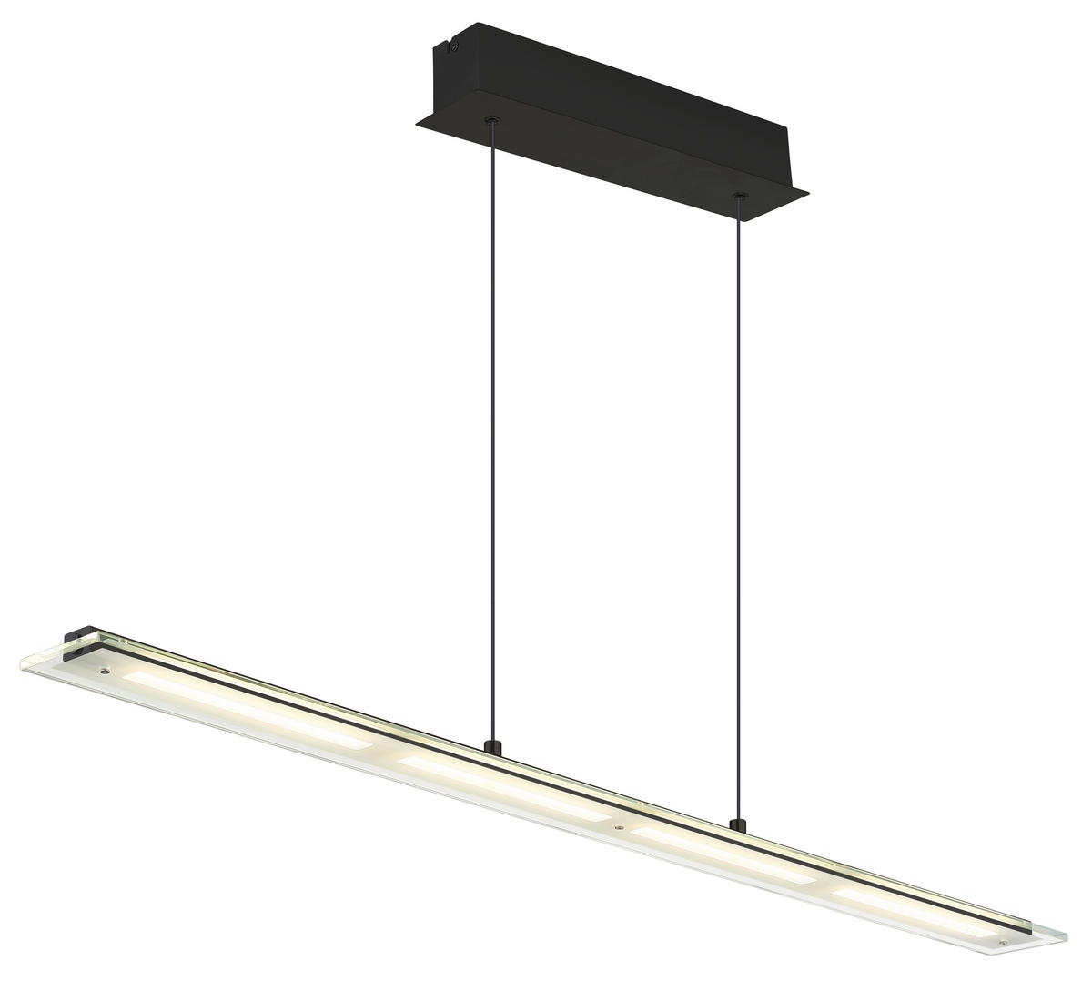 LED-HÄNGELEUCHTE Novak 115/9/150 cm  - Klar/Schwarz, Design, Glas/Kunststoff (115/9/150cm) - Globo