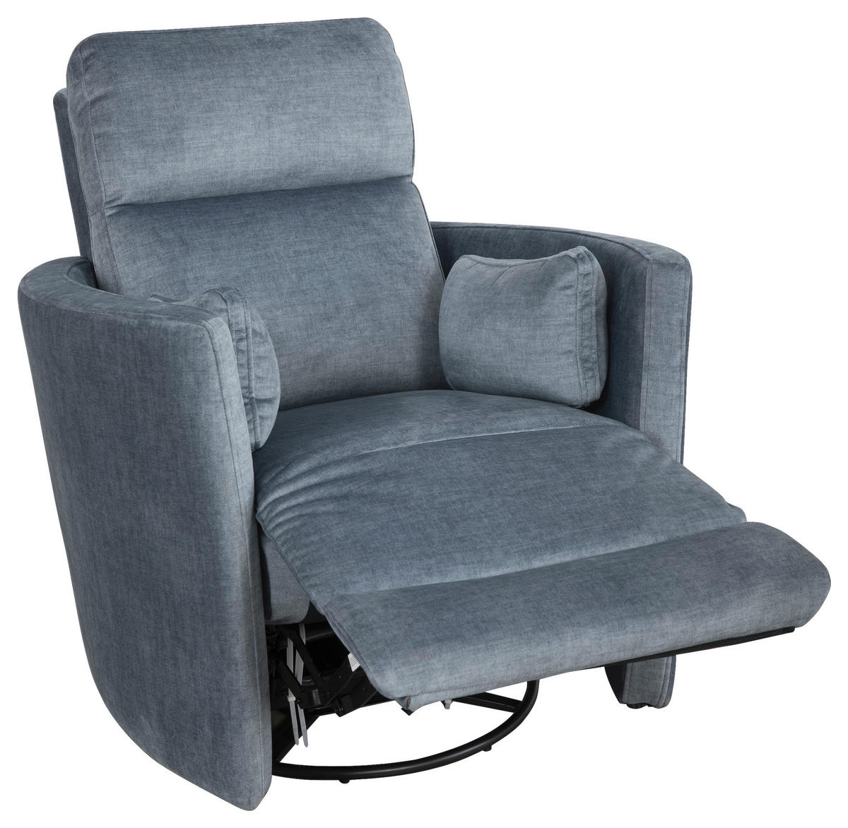 FERNSEHSESSEL  mit Zierkissen Webstoff Blau  - Blau/Schwarz, MODERN, Textil/Metall (91,4/101,6/96,5cm) - Livetastic