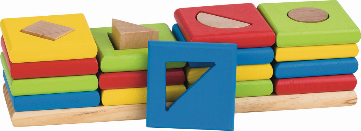 SLOŽIVI TORANJ   - višebojno, Basics, drvo (24,5/6/6cm) - Goki