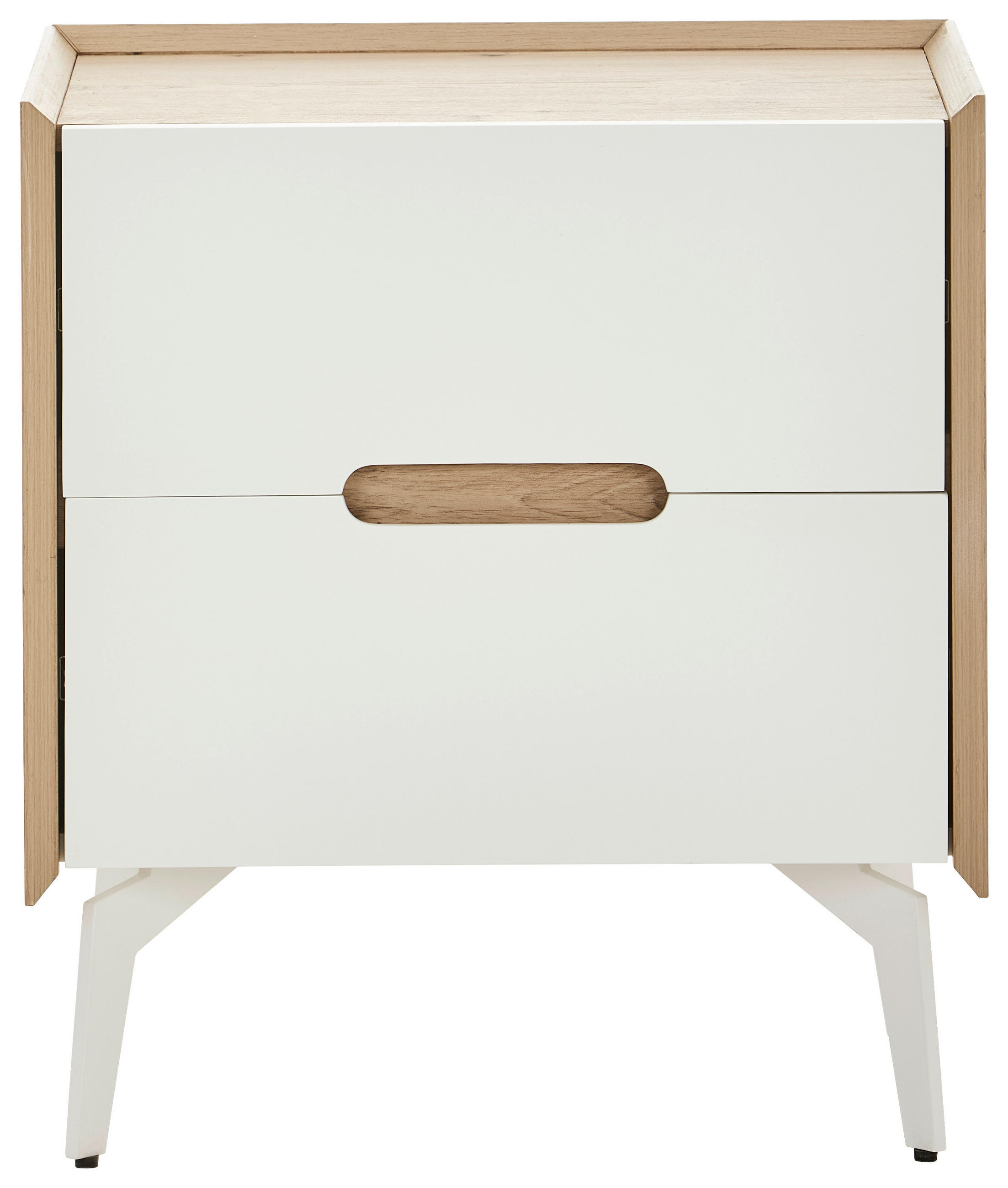 NACHTSCHRANK 52/58/40 cm  - Weiß/Eiche Artisan, Design, Holzwerkstoff/Metall (52/58/40cm) - Carryhome