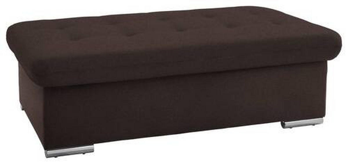 HOCKER Flachgewebe Dunkelbraun  - Dunkelbraun/Silberfarben, Design, Textil/Metall (137/43/74cm) - Cantus