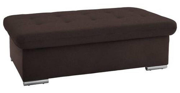 HOCKER Flachgewebe Dunkelbraun  - Dunkelbraun/Silberfarben, Design, Textil/Metall (137/43/74cm) - Cantus