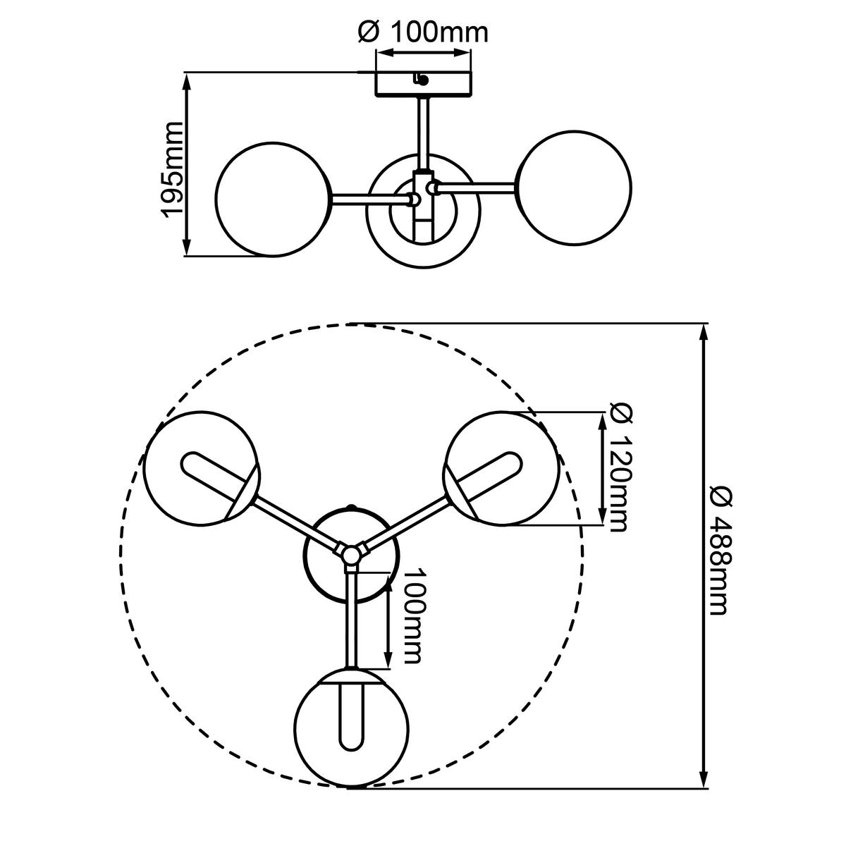 STROPNA SVETILKA ZA KOPALNICO  Gitse 49/21/49 cm           - zlate barve/prosojno, Trendi, kovina/steklo (49/21/49cm)