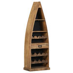 BOOTSREGAL Mangoholz massiv Naturfarben, Schwarz  - Schwarz/Naturfarben, ROMANTIK / LANDHAUS, Holz/Holzwerkstoff (60/182/36cm) - Landscape