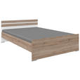 BETT 120/200 cm  in Weiß, Eiche San Remo  - Alufarben/Weiß, KONVENTIONELL, Holzwerkstoff (120/200cm) - Carryhome