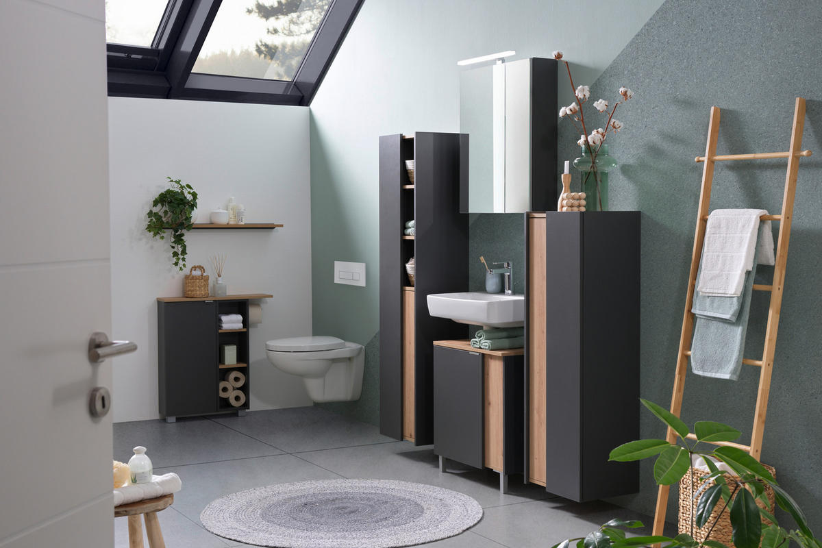 ARMOIRE HAUTE 40,2/160/31,7 cm  - Anthrazit/Eiche Artisan, Basics, Holzwerkstoff (40,2/160/31,7cm) - home24