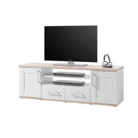 NISKA KOMODA   152/50/44 cm   smeđa, bijela   - bijela/srebrne boje, Design, drvni materijal/plastika (152/50/44cm) - Xora