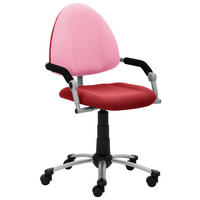 JUGENDDREHSTUHL  in Rosa, Rot  - Rot/Rosa, Basics, Textil/Metall (58,5/80-93/60cm) - Stylife