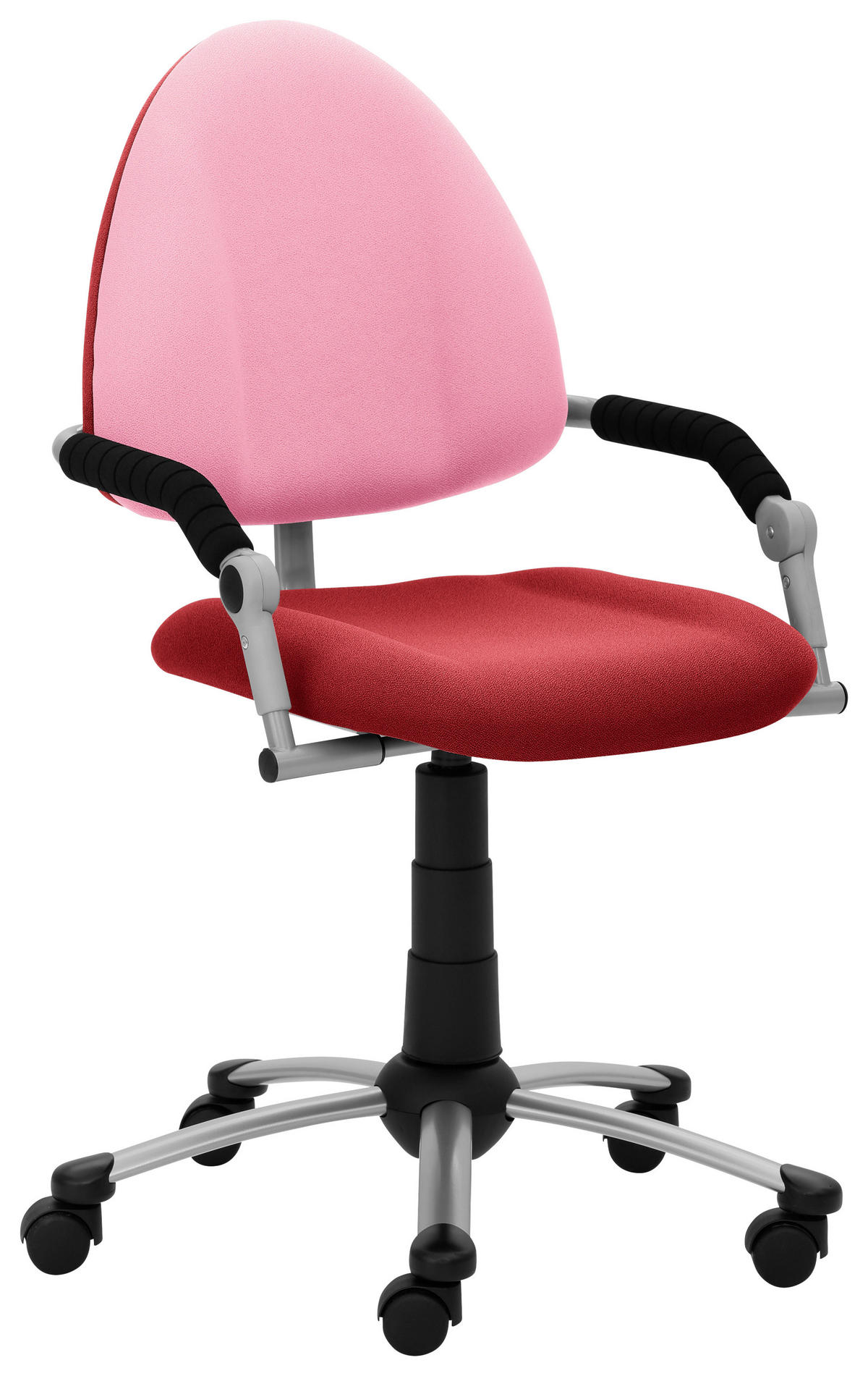 JUGENDDREHSTUHL  in Rosa, Rot  - Rot/Rosa, Basics, Textil/Metall (58,5/80-93/60cm) - Stylife