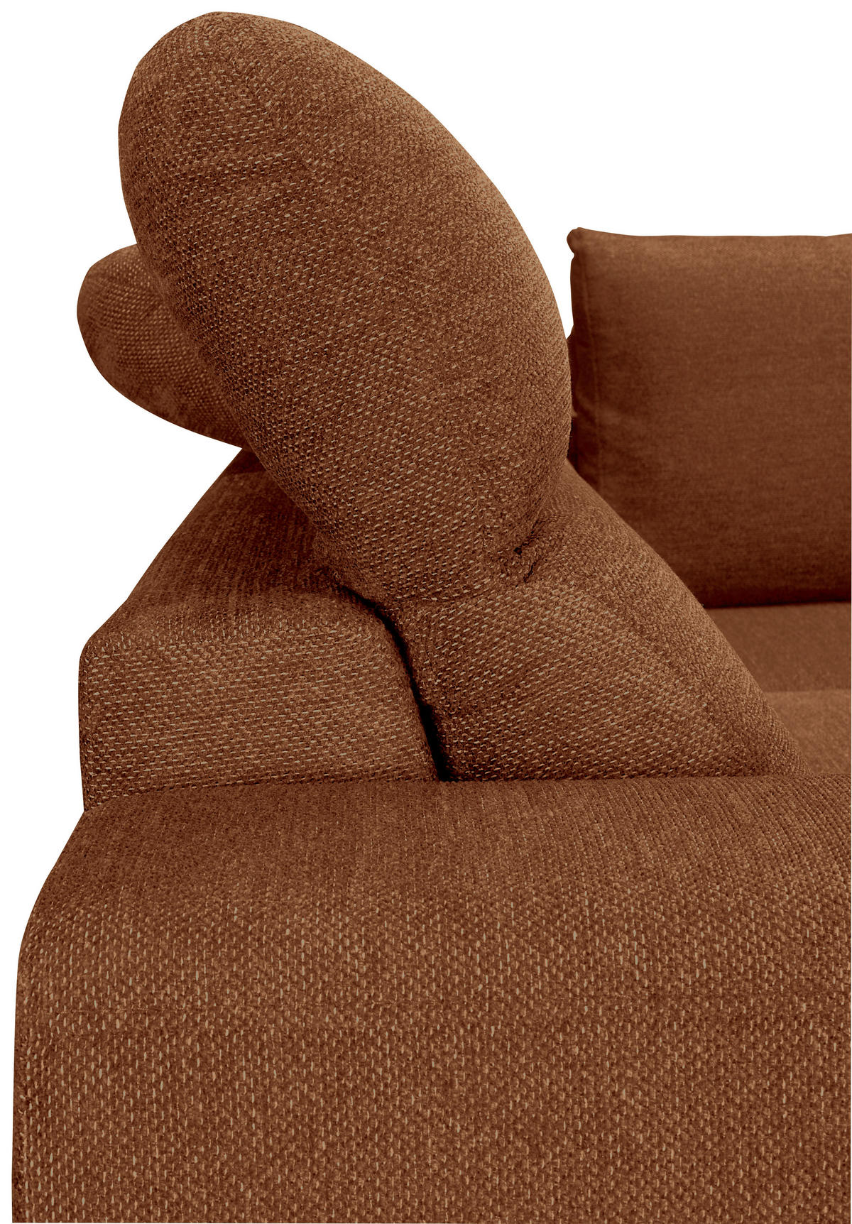 ECKSOFA Cognac Chenille  - Cognac/Schwarz, KONVENTIONELL, Textil/Metall (266/185cm) - Carryhome