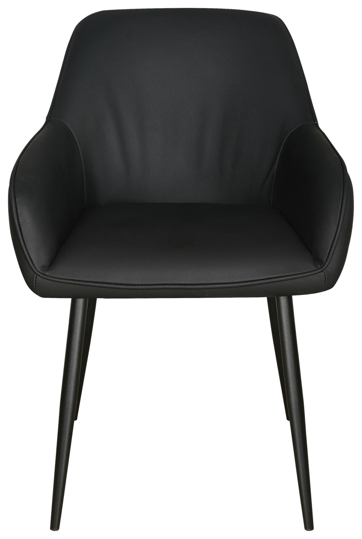 ARMLEHNSTUHL    Echtleder  Schwarz  - Schwarz, Design, Leder/Metall (56/82,5/61,5cm) - Stylife