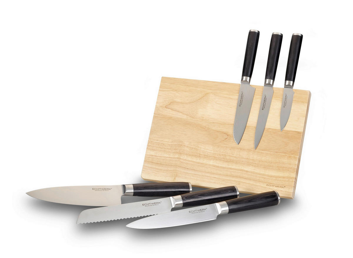 MESSERBLOCK  - Hellbraun/Edelstahlfarben, Basics, Metall (20/7/2,25cm) - Echtwerk