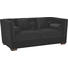 DREISITZER-SOFA Mikrofaser Schwarz - Wengefarben/Schwarz, Trend, Holz/Textil (208/84/98cm) - Carryhome