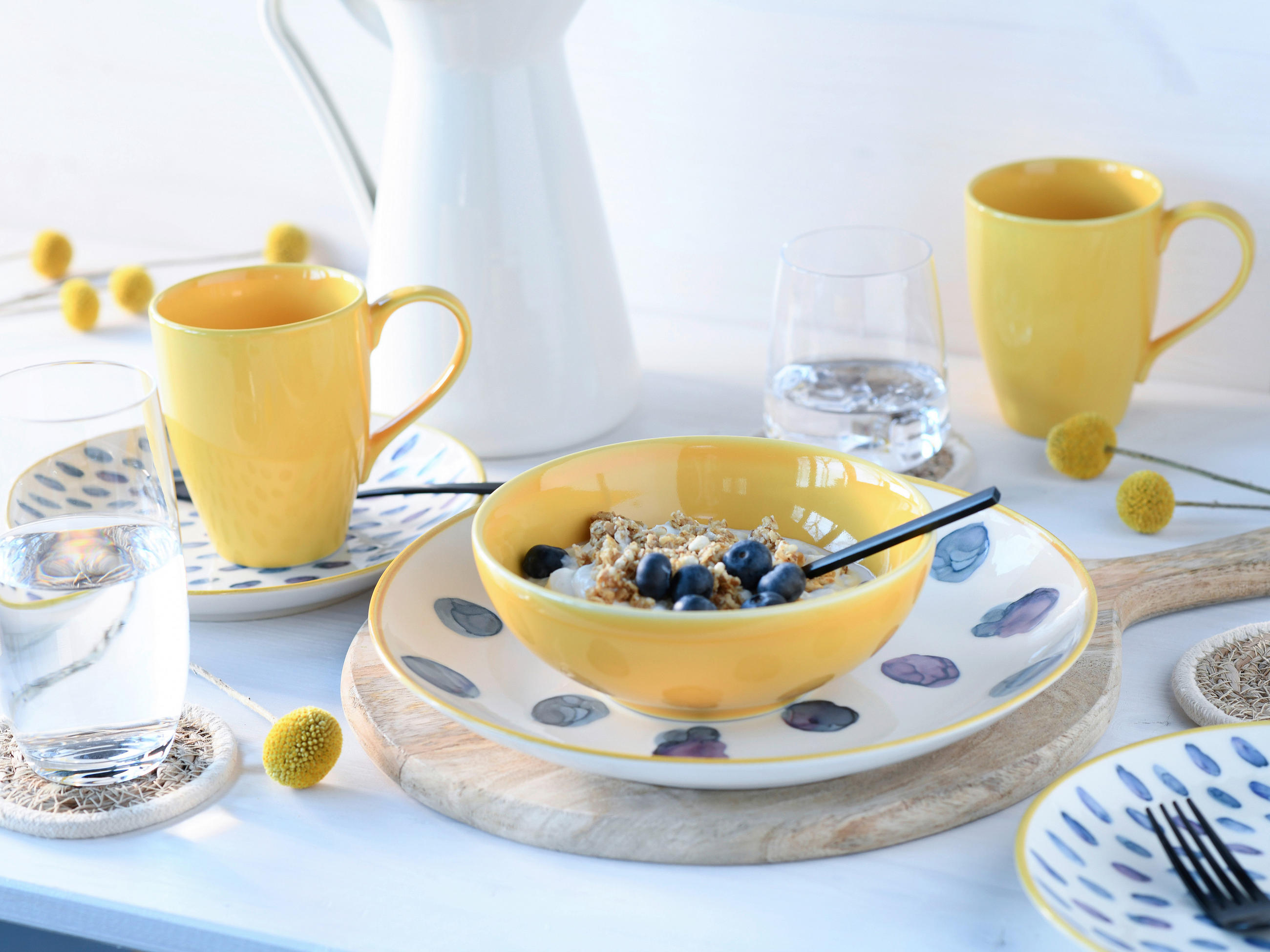 KOMPLETT SERVIS Maisie 16 delar  - vit/blå, Basics, keramik - Creatable